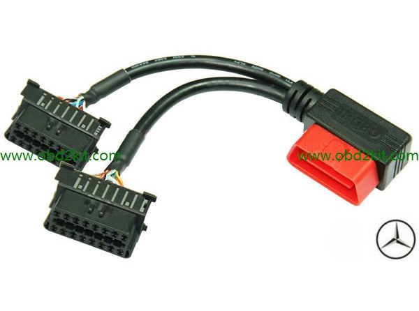 OBD2 right angle male to female Y cable