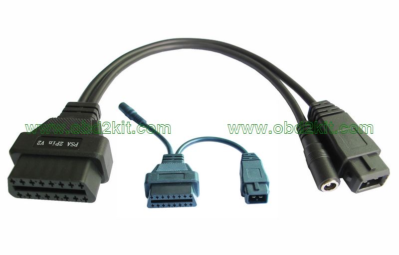 OBD2 Female to PSA-2Pin+DC5.5*2.1 Cable