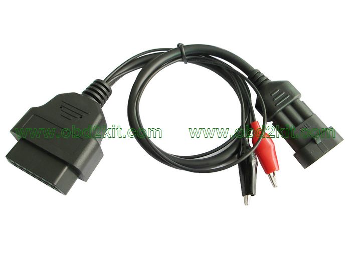 OBD2 Female to FIAT-3Pin Male+Battery Clamp*2 Cable