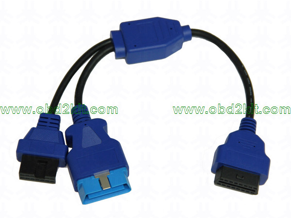 OBD2 Female to OBD2 Male+Mitsubishi-12Pin Cable