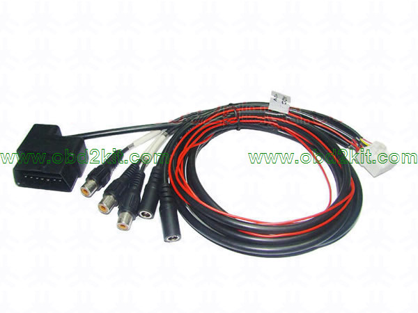 OBD2 Male Right-Angle to SA16P+AV Cable